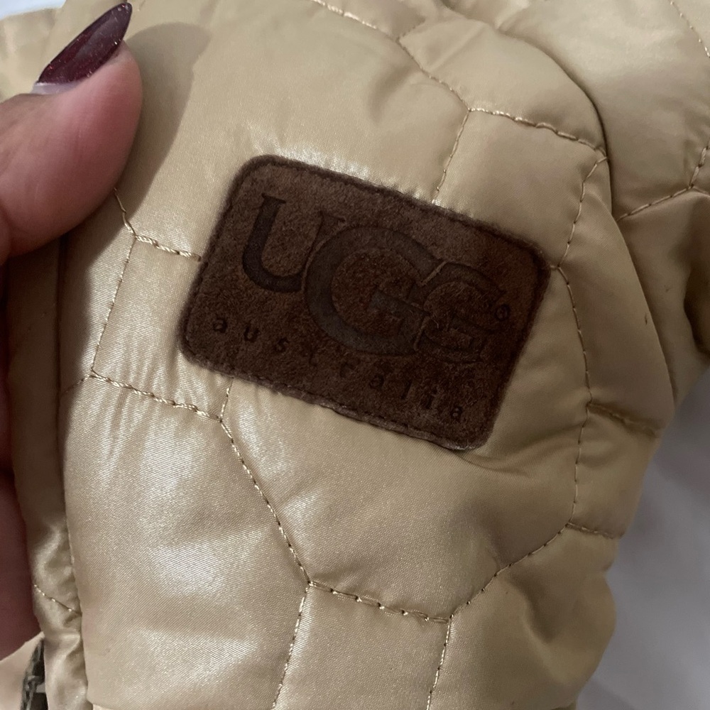 UGG Tan Quilted Kids Footie - Picture 9 of 16